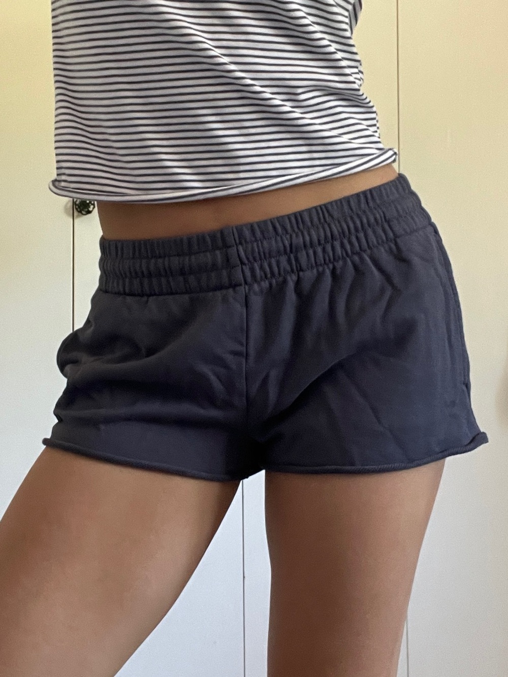 BNWT Aritzia Vintage Navy Terry Low Rise Micro Shorts